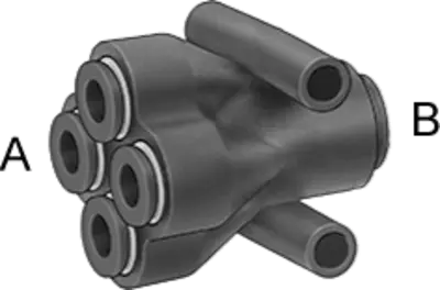 Double Wye, 1/4" Press-in x 1/4" Press-in