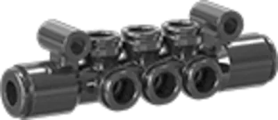 Manifold, 1/4" Press-in x 1/4" Press-in, 6 outlet
