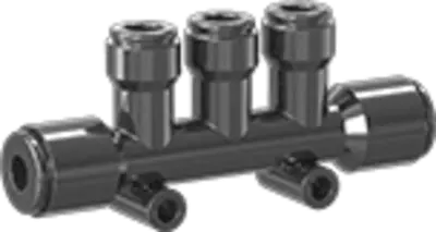 Manifold, 1/4" Press-in x 1/4" Press-in, 3 outlet