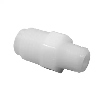 Nipple, 1/4" NPT Male x 1/8" NPT Male, Plastic