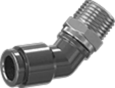 Swivel 45deg bend, 1/8" NPT Male x 1/4" Press-in