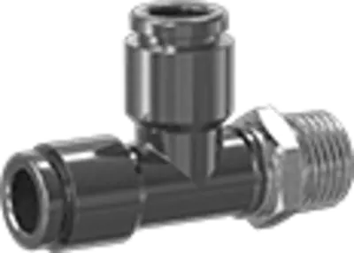 Swivel Tee - Branch, 1/8" NPT Male x 1/4" Press-in