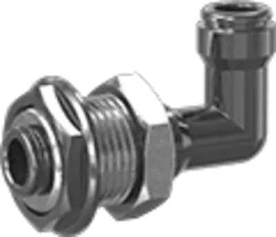 Through-Wall Elbow, 1/4" Press-in x 1/4" Press-in